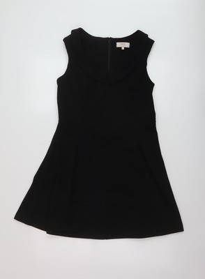 NEXT Damen schwarz Polyester A-Linie Größe 10 Rundhals Reißverschluss