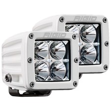 Rigid 602113 D-series Pro Flood White Square Led Lights Pair Kit White Aluminum