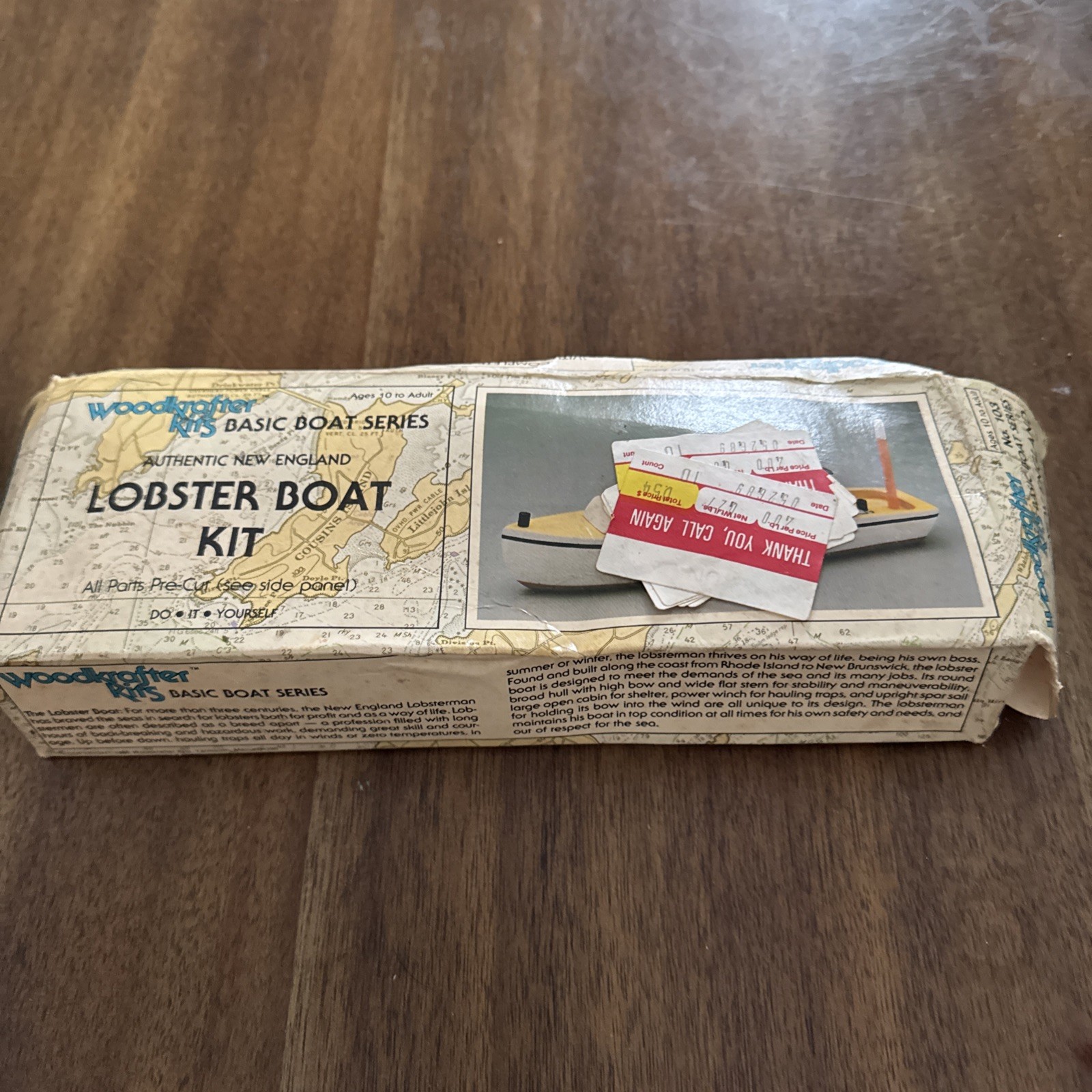 80`s Woodkrafter Authentic New England Lobster Boat Model Kit #103 1980 Open Box