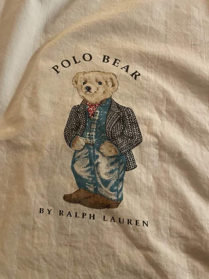 Juego de 2 fundas de almohada estándar vintage difíciles de encontrar Ralph Lauren Polo Bear Plus Bonus RARO Foto 3 de 4