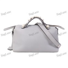 FENDI SHW By The Way 2 Way Shoulder Bag Calfskin Leather Grey