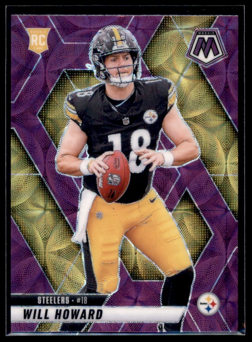 2025 Mosaic Purple Scope Prizm WILL HOWARD #318 RC Pittsburgh Steelers
