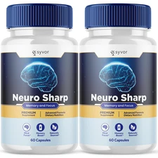 (2 Pack) Neuro Sharp Nootropic All Natural Formula Brain Supplement 120 Capsules