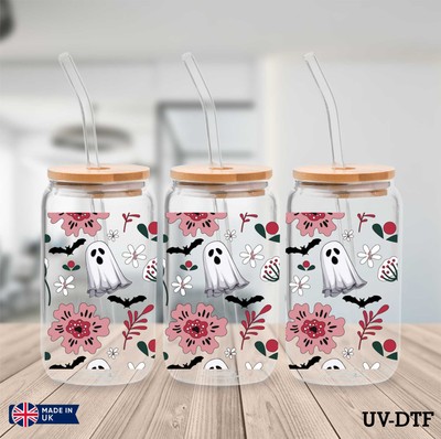Spooky UV DTF Aufkleber - 16oz Libbey Dose Glasfolie yd472