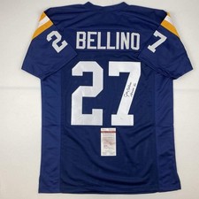 Autographed Joe Bellino Heisman 60 Navy blue Football Jersey JSA COA