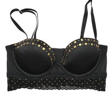 Victoria's Secret PINK Black Studded Lace Bustier Bra - Size 34B
