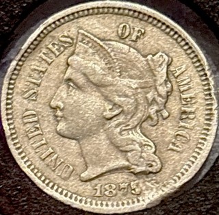 1875 3 Cent Nickel Misplaced Date Error “1 In Neck” & Strike Thru Details
