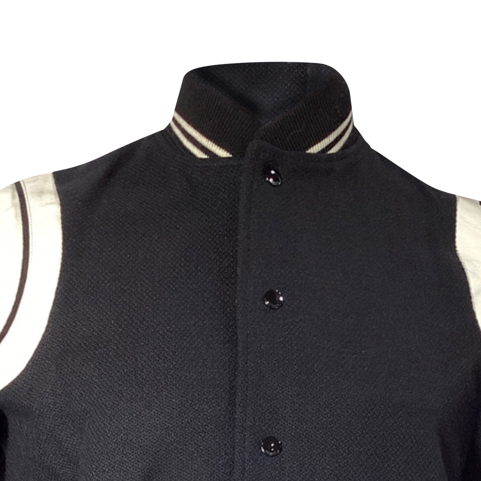 Giacca Saint Laurent Teddy Varsity in lana uomo nera taglia 48