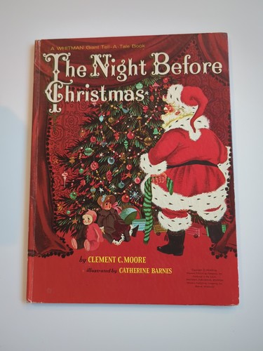 1960 DIE NACHT VOR WEIHNACHTEN von Clement Moore: Whitman riesiges Tell-A-Tale-Buch