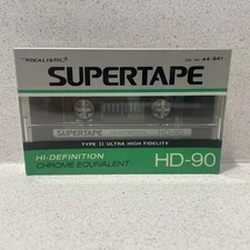New Realistic Supertape HD-90 Blank Cassette Made In U.S.A. Type II