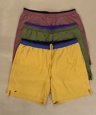 Fabletics Men's Fundamental Short 7in Unlined Lot of 3 XL Shorts Mauve/Yellow/Gr
