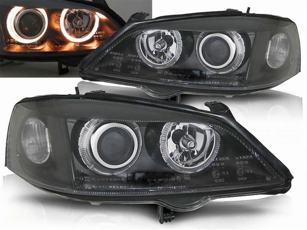 Scheinwerfer FüR FüR Opel Astra G 1998-2004 Angel Eyes Schwarz-image