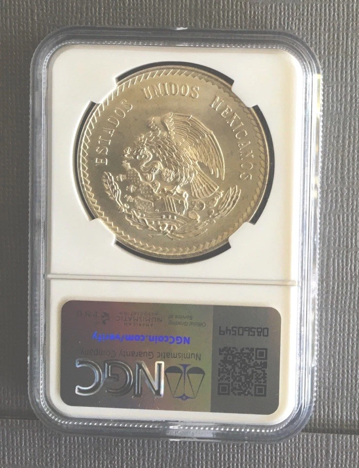 Mo México 1948 5 pesos Cuauhtémoc NGC MS 66 Foto 2 de 2