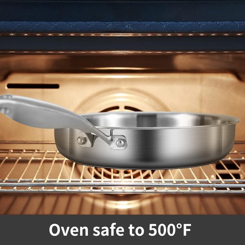 LOLYKITCH 5.5 L Tri-Ply Stainless Steel Sauté Pan with Lid,30 CM Deep Frying Pan - Picture 5 of 6