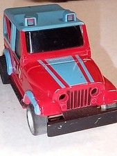 Tyco Jeep CJ7 Ho Slot Car Vintage Red Blue