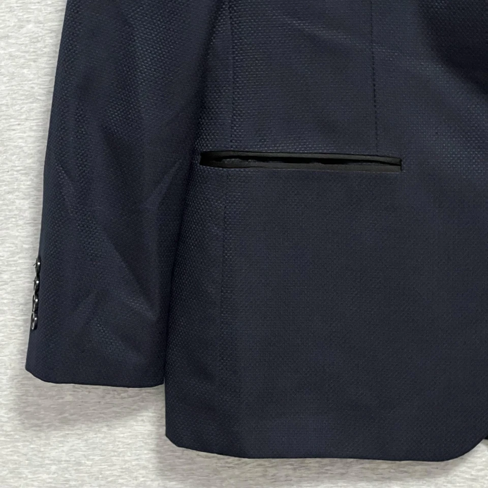 Alfani Blazer мужской 44R синий черный атласный лацкан Slim Fit смокинг ужин куртка - Изображение 2 из 4