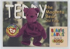 1999 Ty Beanie Babies Series 2 Teddy the Magenta Bear Old Face 238 12bz