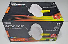  1 Feit Electric 5/6" 75-Watt Equiv 2700K CEC White LED Recessed Downlight, 6PK