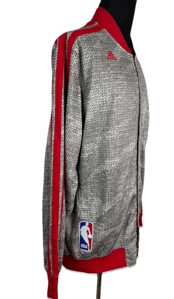 Adidas Three Stripe NBA Warmup Jacket Mens XL Tall Very Rare Rope Allover Print image 3