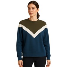 Sweaty Betty Women's Small Crew Neck Sweatshirt Black Blue Lightweight Layering