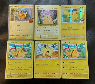 Pikachu Card Set Of 6! Crimson Invasion, Pokemon GO, Evolutions, Etc.