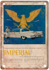 1957 Vintage Imperial Auto Ad Retro Look Reproduction Metal Sign A13576