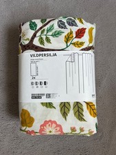 IKEA VILDPERSILJA Gardinen 2er Set 145x300 cm Vorhang Blumen Blätter Baumwolle