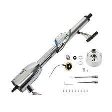 30 Chrome Gm Tilt Manual Floor Shift Steering Column W 9 Hole Adapter Key