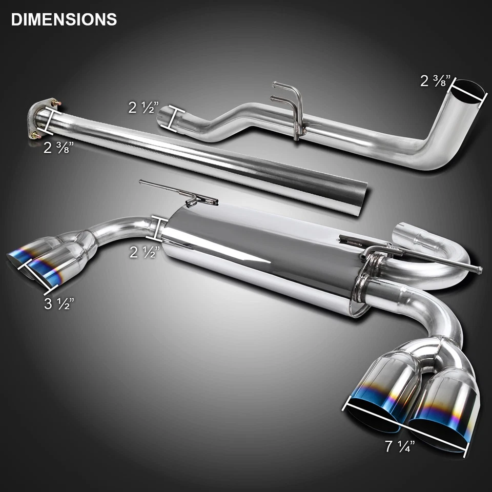 Fits 2009-2014 Genesis Coupe 2.0T Burnt Tip SS Catback Exhaust Muffler System Foto 3 de 4