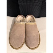 Cushionaire Cozy Suede Slip-On House Slippers in Taupe Sz 9