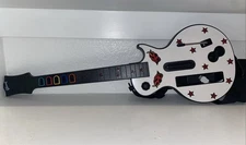 Nintendo Wii Guitar Hero White Gibson Les Paul Controller w/Cover & Strap WORKS!