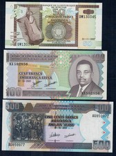 BURUNDI &ndash; Los 50, 100, 500 Franchi 1997 FIOR DI STAMPA Gian 7