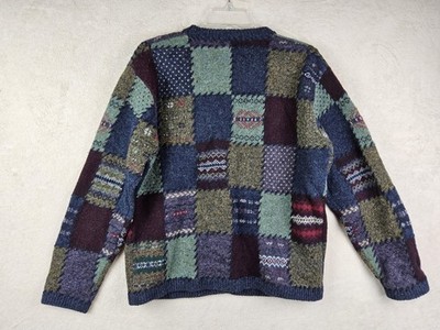 Eddie Bauer Women's Legend Deer Bay Patchwork Cardigan 100% Wool