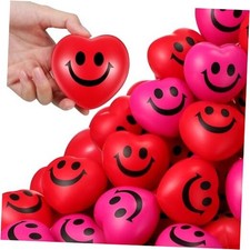 48 Pcs 2.76'' Valentine's Day Heart Stress Balls Heart Shaped Squeeze Smile
