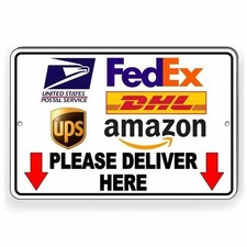 Package Delivery Instructions Sign Leave Packages Here Box Front Not Here