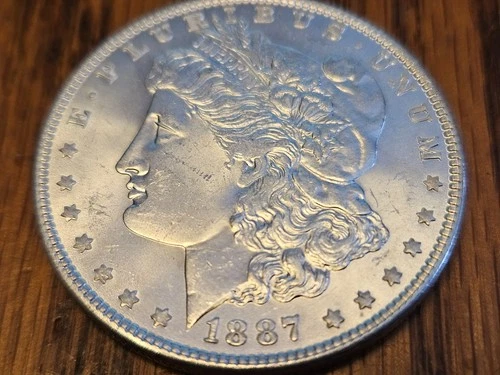 1887 MORGAN W/VID CH/GEM BU+ LUSTER BARELY ABOVE $80 MELT PRICE & FREE USA SHIP!