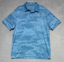 Under Armour The Playoff Polo Shirt Mens Large Blue Camouflage Golf Loose Fit