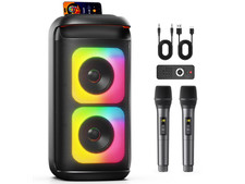 JYX Party Speaker, Portable Karaoke Machine, Dual Sub, Wireless Outdoor Speakers