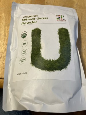 UNLEASH'D ORGANIC Wheatgrass Powder 1 Pound Exp 2-19-25