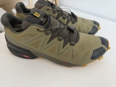 Salomon Speedcross 5 GTX Olive Green Black Yellow Men's Size 13
