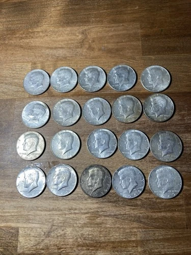 (20) 40% Silver Kennedy Half Dollars Full Roll 1965-1969