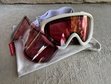 BOLLE SKI GOGGLES White Frames 2 Red Lenses Snowboard Violet Adjustable Strap