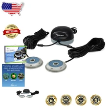 Pond Aeration Kit: 2 Outlet, Quiet, Durable, 2000 Gal Capacity, 3-Yr Wty