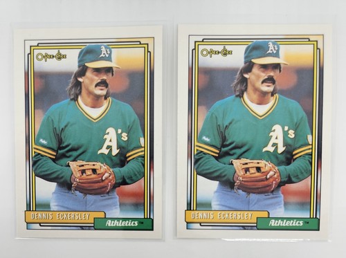Lot of 2 1992 O-Pee-Chee Dennis Eckersley #738 - Oakland Athletics - Canadian