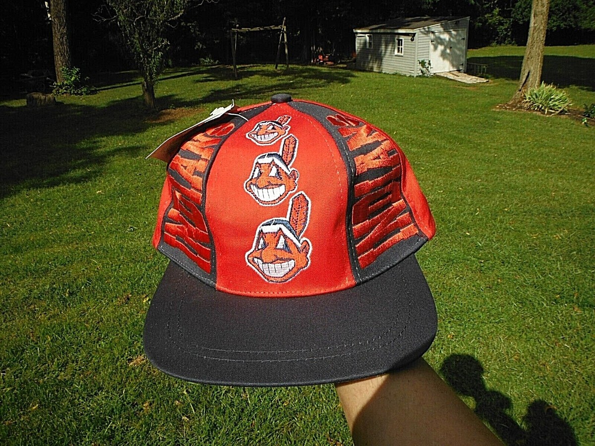 NWTS! VINTAGE DREW PEARSON CLEVELAND INDIANS SNAP BACK ALL OVER