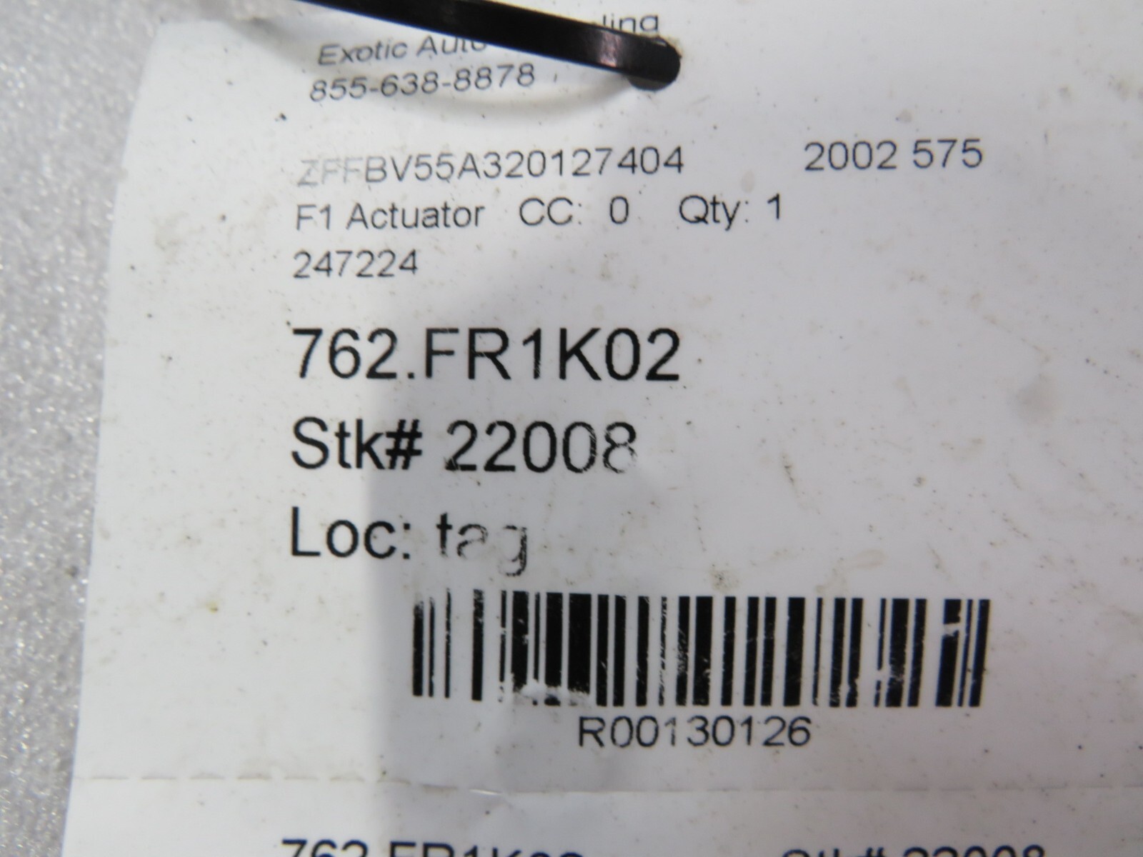 Ferrari 575, 599 GTB, 612, F1 Actuator, Used, P/N 179141 s/c 247224