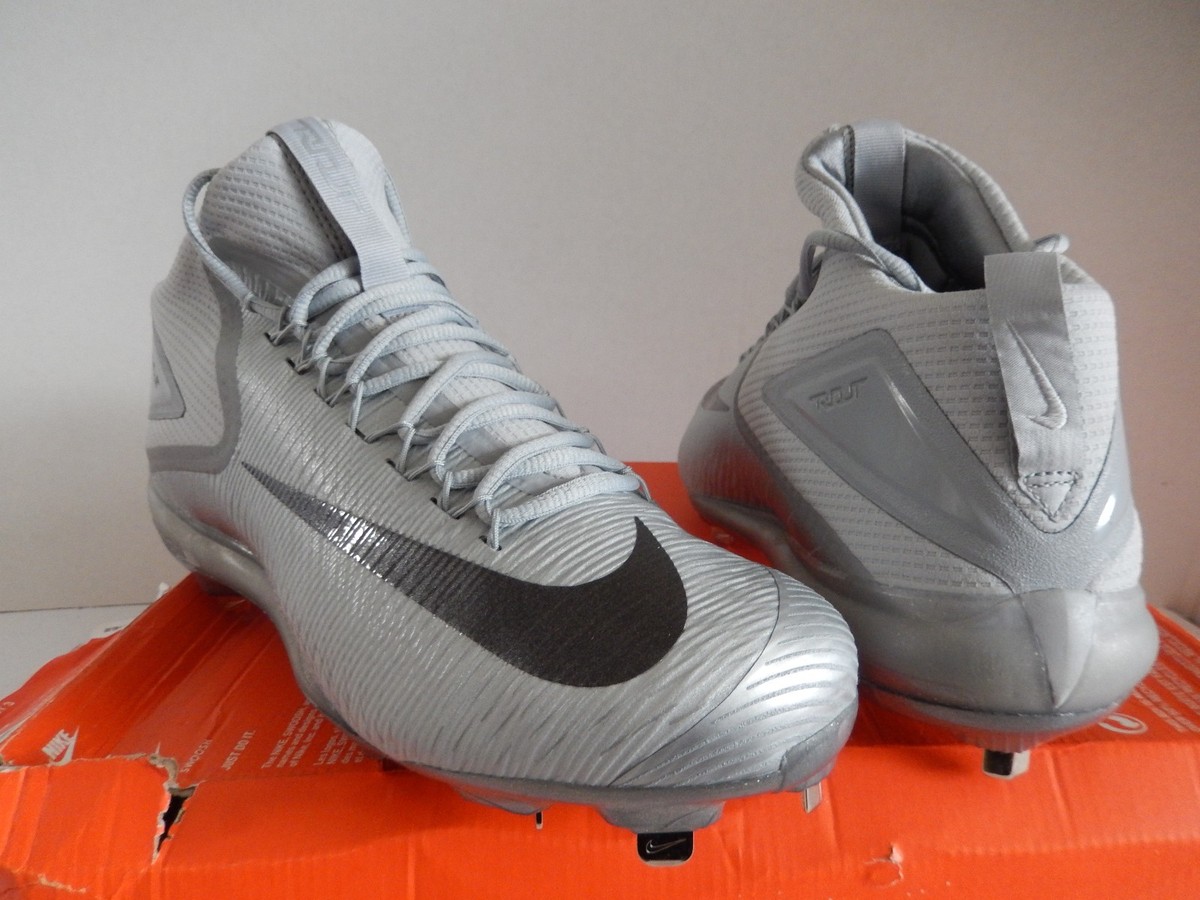 NIKE ZOOM TROUT 3 WOLF GREY-METALLIC DARK GREY SZ 13 CLEATS 