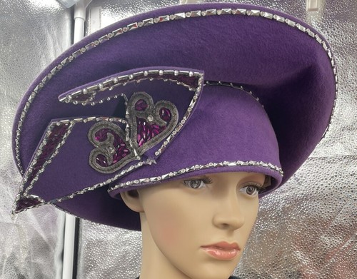 Vintage George Zamau’l Fascinators Hut Beerdigung Kentucky Derby Hochzeit Kirche - Bild 1 von 12