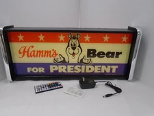 Hamm's Bear for President LED Display lighted sign lightbox Hanging Light