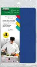 Multi-Color Flexible Plastic Cutting Board Mats 4 Pack 18" x 12" Made in the USA